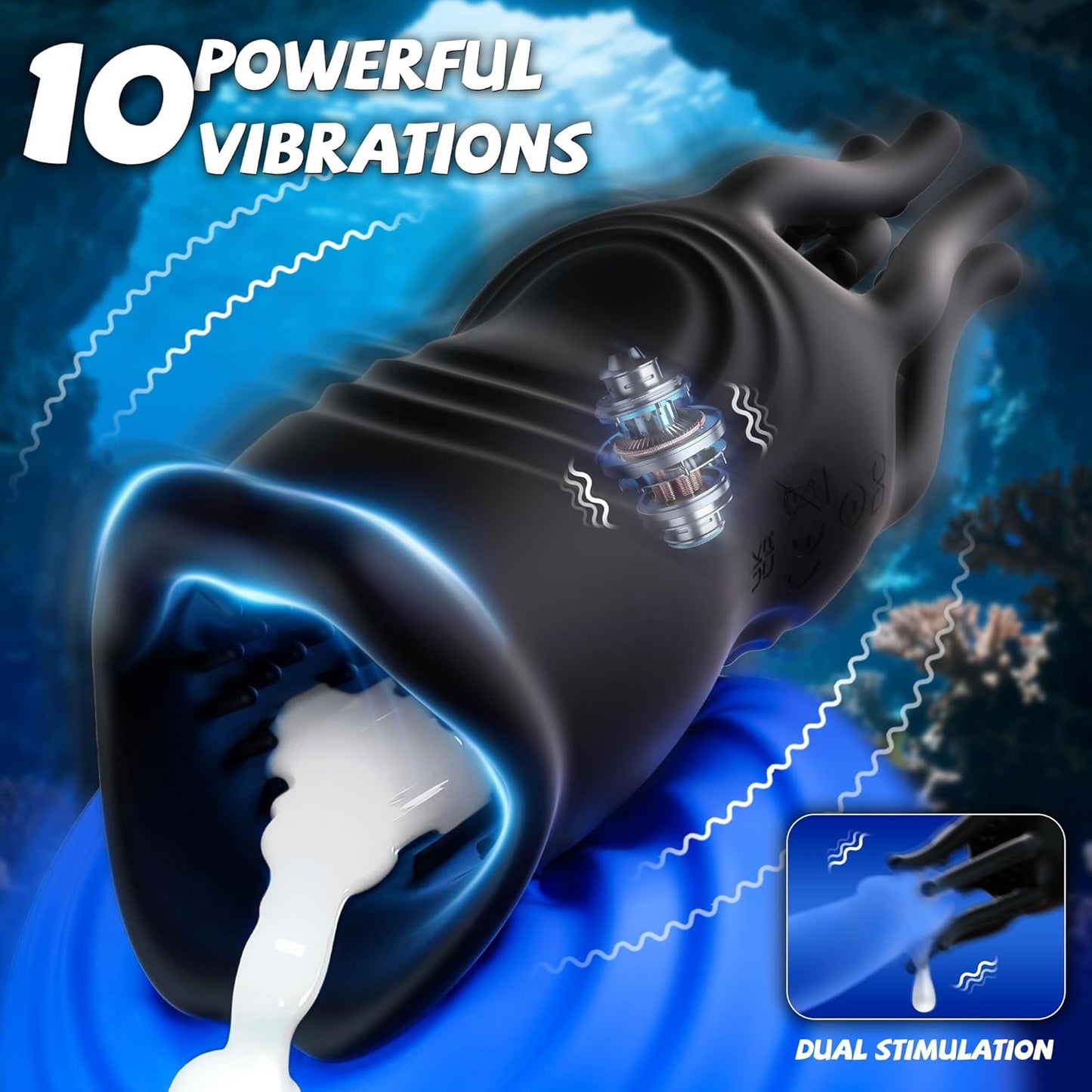 Elektrische Penisterainer Eichel Stimulator Masturbatoren mit 10 Vibrationsmodi