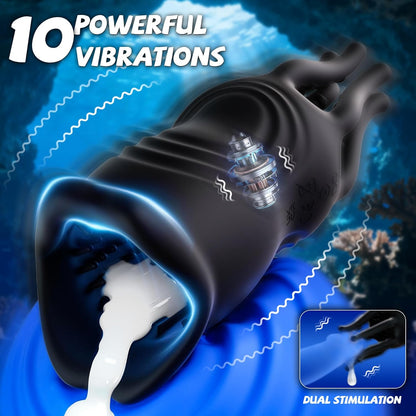 Elektrische Penisterainer Eichel Stimulator Masturbatoren mit 10 Vibrationsmodi
