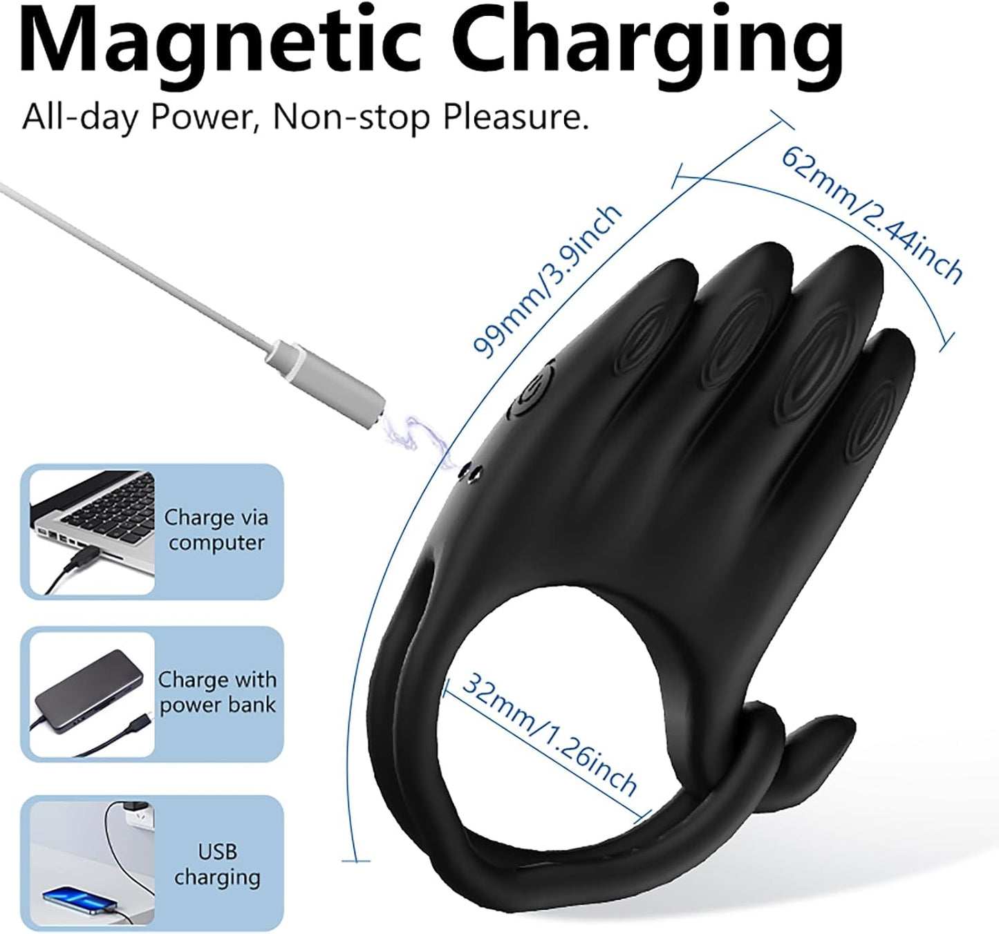 App Steuerung Penistrainer Vibrator Cock Ring Stimulatot mit 9 Vibrations Modi