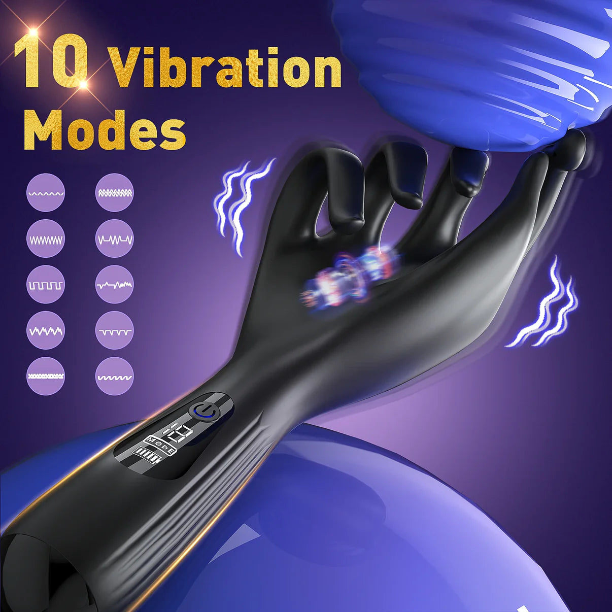 LED-Anzeige Penis Trainer Massagegerät Masturbator mit 10 Vibrationsmo