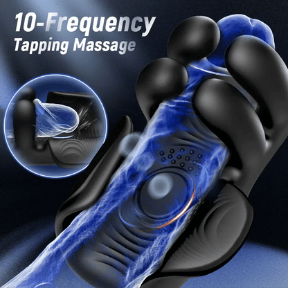 Elektrische Penistrainer Eichelvibrator mit 10 Finger Massage & Klopfen & Vibrieren