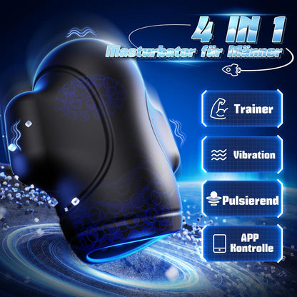 4 IN 1 Penis Trainer Eichel Stimulator Blowjob Masturbator mit 10 Bieten & 10 Vibrations
