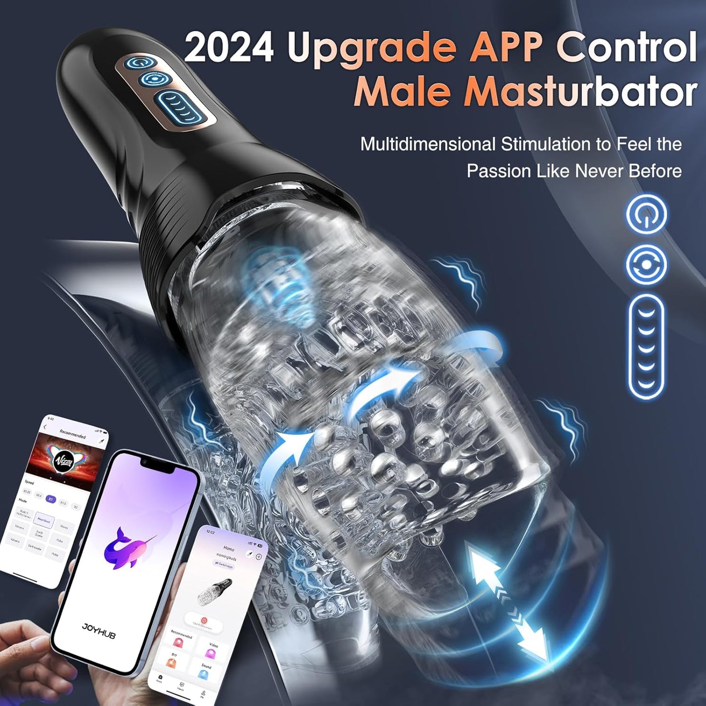 Automatischer Masturbator Penis Stroker mit 5 Stoß & Rotationsmodi & 10 Vibrationsmodi