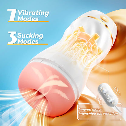 KI-interaktiver Saugmasturbator Penis Stroker Sexmachine mit 7 Vibrations und Saugmodi