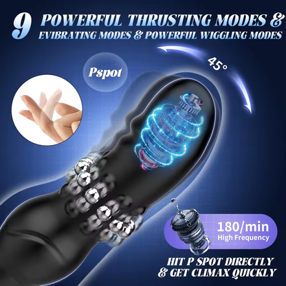 APP Steuerung Anal Vibratoren Prostata Massager mit 10 Vibrationen & Schub & Wigglungsmodi