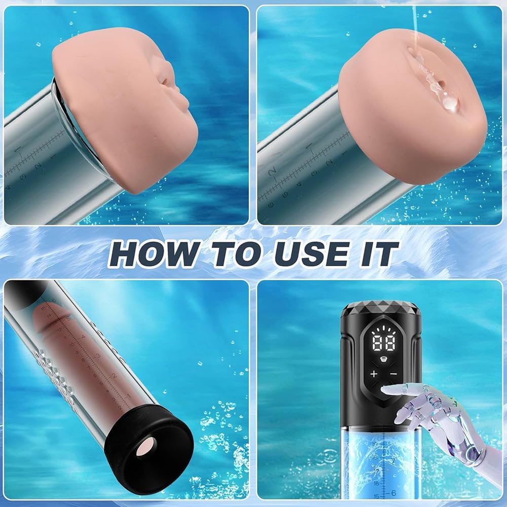 4 IN 1 Elektrische Penispumpe Enlargers mit 5 Saugstufen & 5 Trainingsmodi