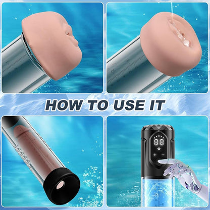 4 IN 1 Elektrische Penispumpe Enlargers mit 5 Saugstufen & 5 Trainingsmodi