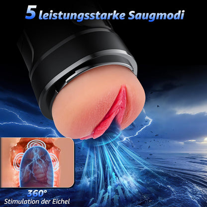 Realistische Masturbator Taschenmuschi Penis Stimulator mit 10 Vibration & 5 Saugmodi