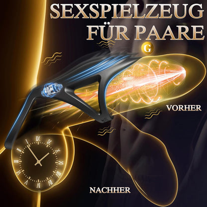 3 IN 1 Dual Cockring Penistrainer Vibrator Masturbator mit 7 Vibrationsmodi
