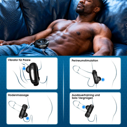 Verstellbarer Penisring Vibrator Perlen-Hodenring Stimulator mit 10 Vibrationsmodi