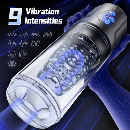 Automatischer Masturbator Penispumpe Blowjob mit 9 Stoßrotationen und 9 Vibrationen