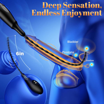 Penisplug Vibrator Harnröhrenstimulator Prostata Stimulator mit 9 Vibrationsmodi