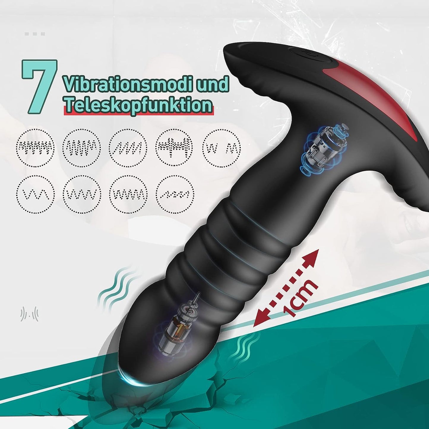 Prostata Massager Analvibratoren Stimulator mit 3 Stoßmodi und 7 Vibrationsmodi