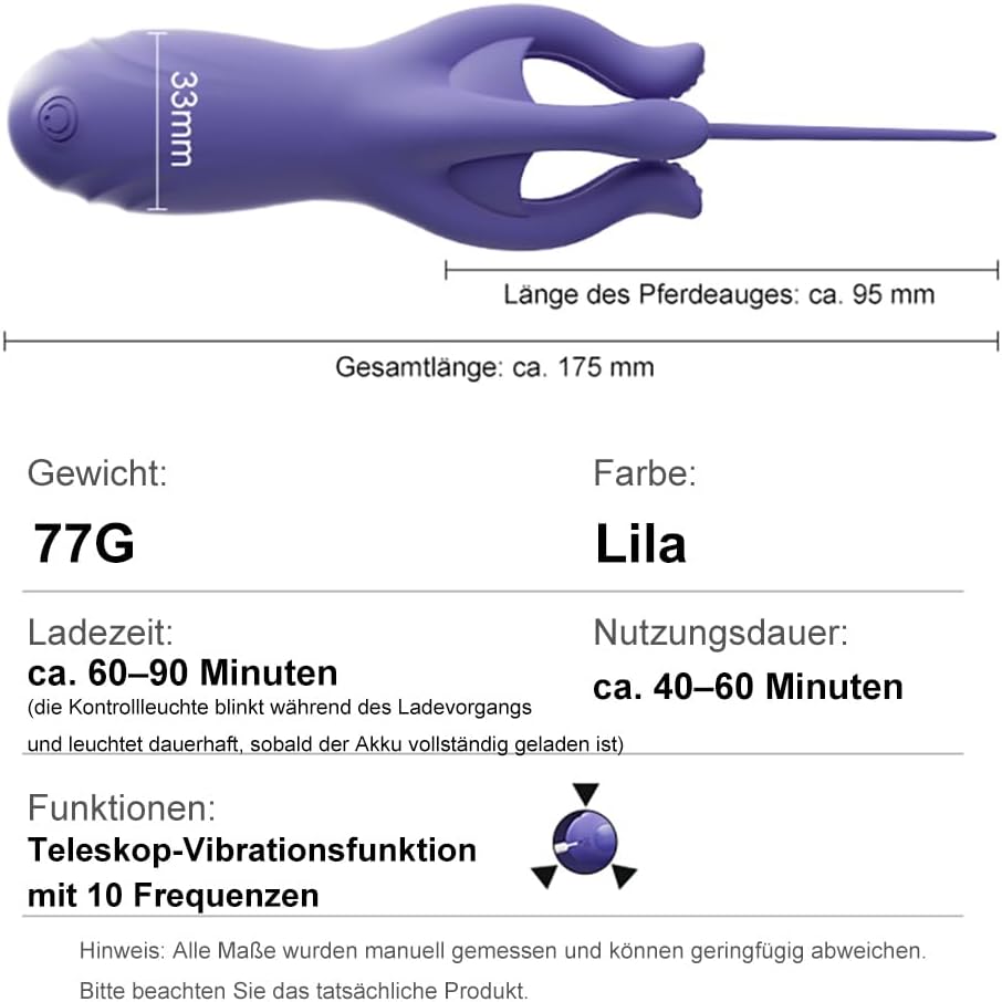 2 IN 1 Eichelvibrator Prostata Stimulation Penis Vibrator  Dilatatoren mit 10 Vibrationmodi