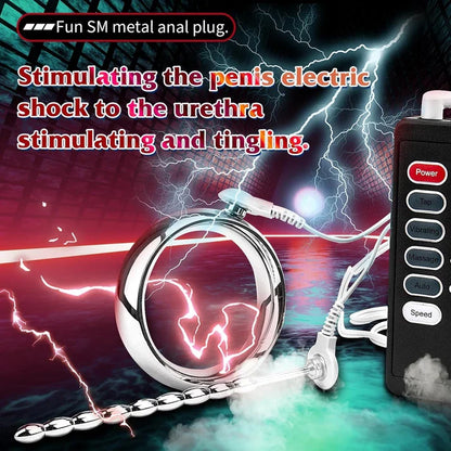 Elektroschock Penisring Eicheltrainer Stimulator mit 5 Einstellbare Geschwindigkeiten