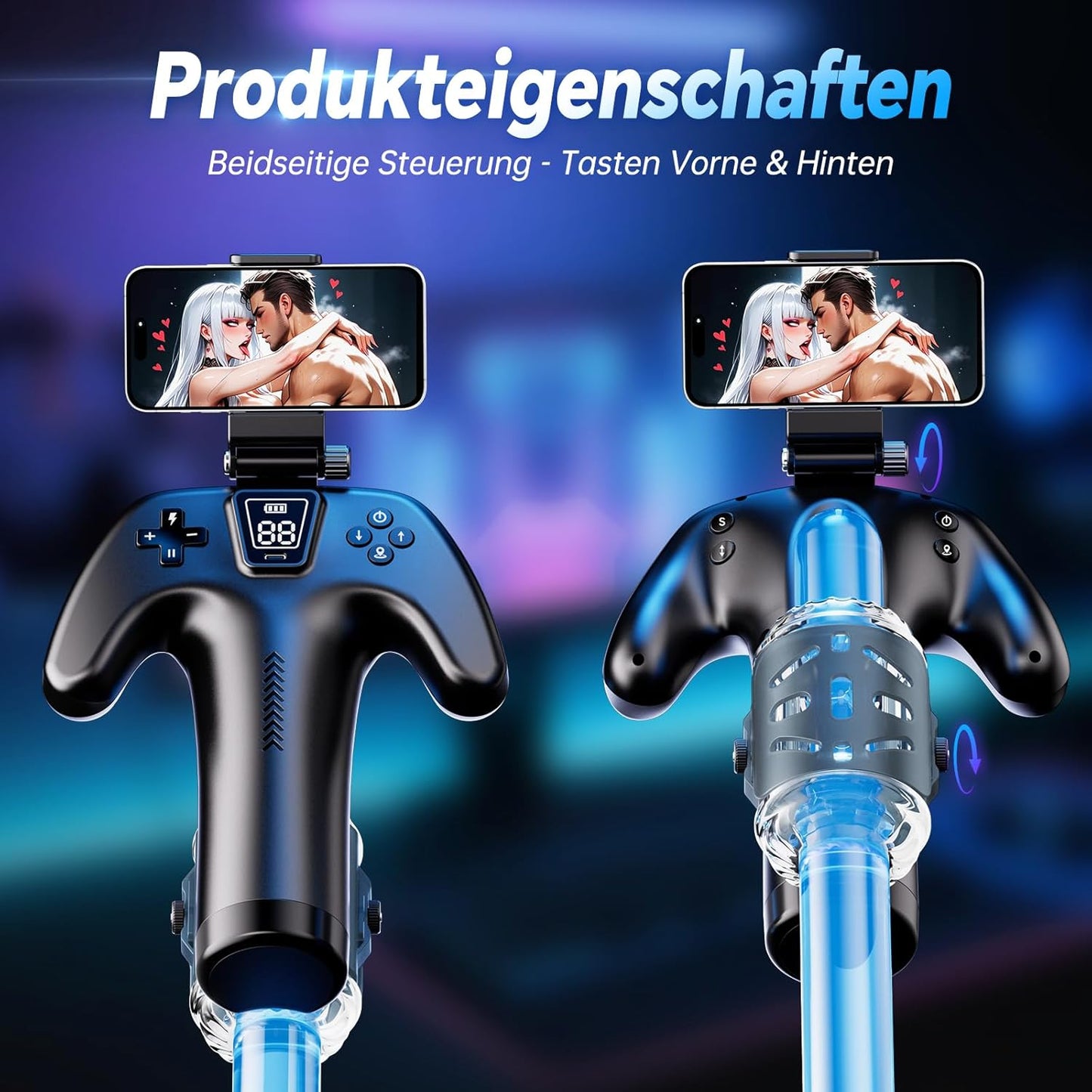 Elektrischer Masturbator Sex Machine mit 5 Schubmodi & 1-10 cm Stoßweg