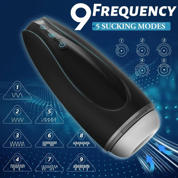 Automatischer Masturbationsbecher Glans Stimulator mit 9 Vibrationsmodi und 5 Saugmodi