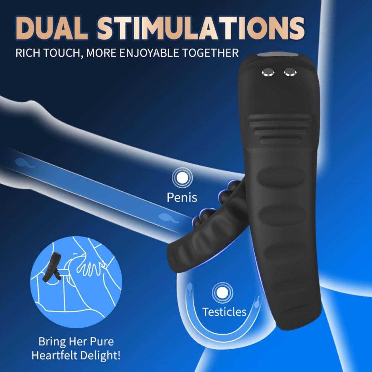 Penistrainer Vibrator Vergrößerung Cockring Stimulator mit 9 Vibrationsmodi