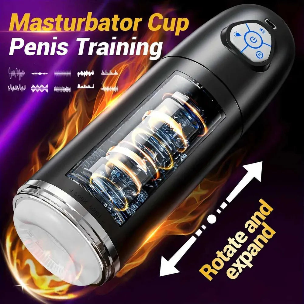 Automatisches App-basiertes Masturbationsgerät Penis Stroker mit Dreh und Teleskop