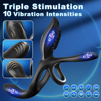 3 IN 1 Cockring Penis Trainer Vibrator Klitorisstimulator mit 10 Vibrationsmodi