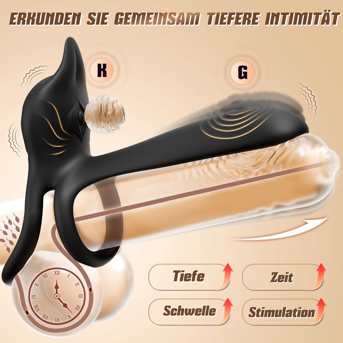 3 IN 1 Doppelte Penis Trainer Vibrator Klitoris Stimulator Cock Ring mit 10 Modi