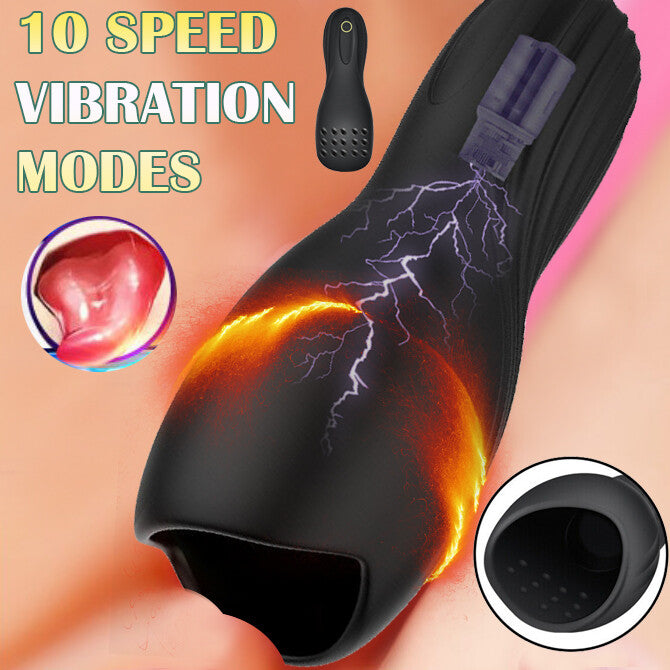 E-stim Penistrainer Eichel Vibrator Stimulator mit 10 Vibrationsmodi & 10 Elektroschocks