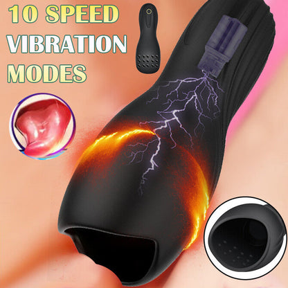 E-stim Penistrainer Eichel Vibrator Stimulator mit 10 Vibrationsmodi & 10 Elektroschocks