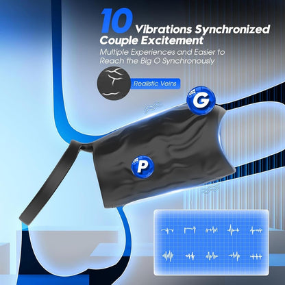 APP Realistisch Penishülle Cocksring Vibrator mit mit 10 Vibrationsmodi
