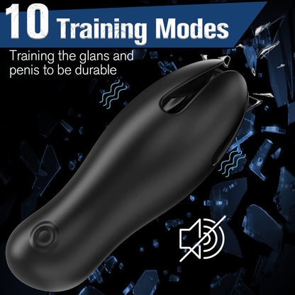 Halbverhüllter Penis Trainer Vibrator Eichelstimulator mit 10 Vibrationsmodi