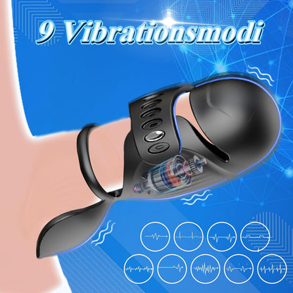Elektrischer Masturbator Eichel Stimulator Penistrainer Vibrator mit 9 Modi