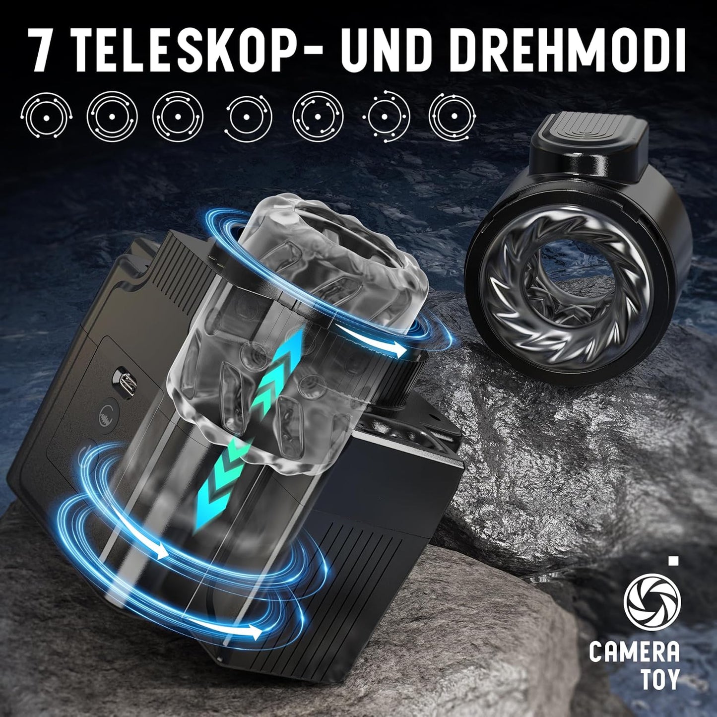 Elektrischer Masturbator Sex Machine mit 7 Teleskop Drehfunktionen & 7 Vibrationsmodi