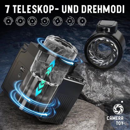 Elektrischer Masturbator Sex Machine mit 7 Teleskop Drehfunktionen & 7 Vibrationsmodi