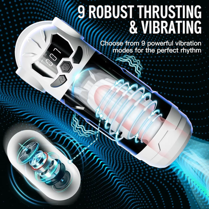 Automatischer Masturbator Stroker Blowjob mit 9 Stoß & 9 Vibrations & 4 Saugmodi