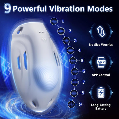 APP-Fernbedienung Masturbator Vergrößerter Hoden Booster mit 9 Vibrationsmodi