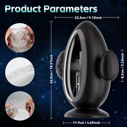 Automatischer Masturbator Penistrainer Stroker mit 9 Saug & Stoßvibratoren & Rotierender