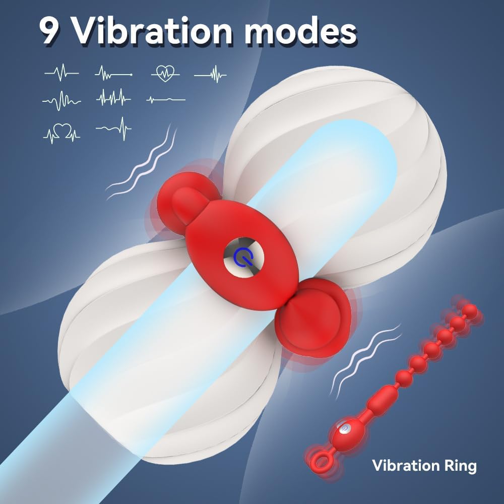 3D Vagina Penistrainer Trainingsgerät Pocket Pussy Masturbator mit 9 Vibrationsmodi