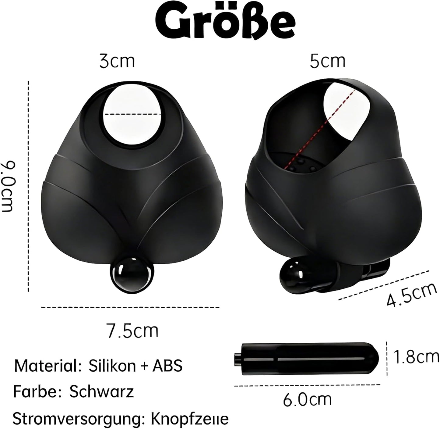 Hodenring Penisring Vibrator Massagegerät Masturbator mit Kraftvolle Vibration