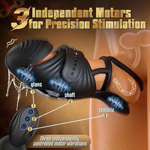 4 IN 1 Penis Trainer Testicle Eichelvibrator Cock Ring mit 10 Modi
