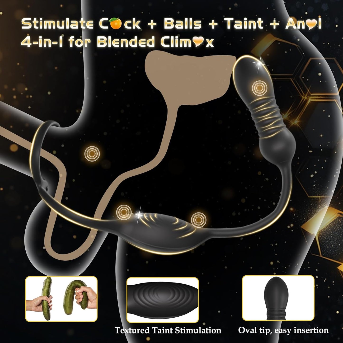 Prostata Massager Analvibrator Penisring mit 9 Stoß und Vibrationsmodi