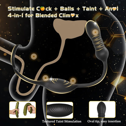 Prostata Massager Analvibrator Penisring mit 9 Stoß und Vibrationsmodi
