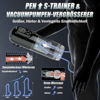 KI-Synchronisation Elektrischer Masturbator mit 9 Teleskopfunktion & Rotieren & Saugen & Vibrieren