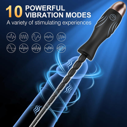 Penis Trainer Plug Vibrator Sonden Harnröhrenstimulator mit 10 Vibrationsmodi