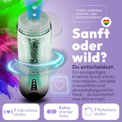 APP-Steuerung Elektrischer Masturbator Penispumpe mit Vibration & Saug & Teleskopfunktion