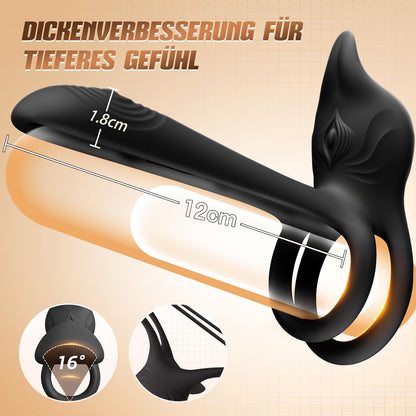 3 IN 1 Doppelte Penis Trainer Vibrator Klitoris Stimulator Cock Ring mit 10 Modi