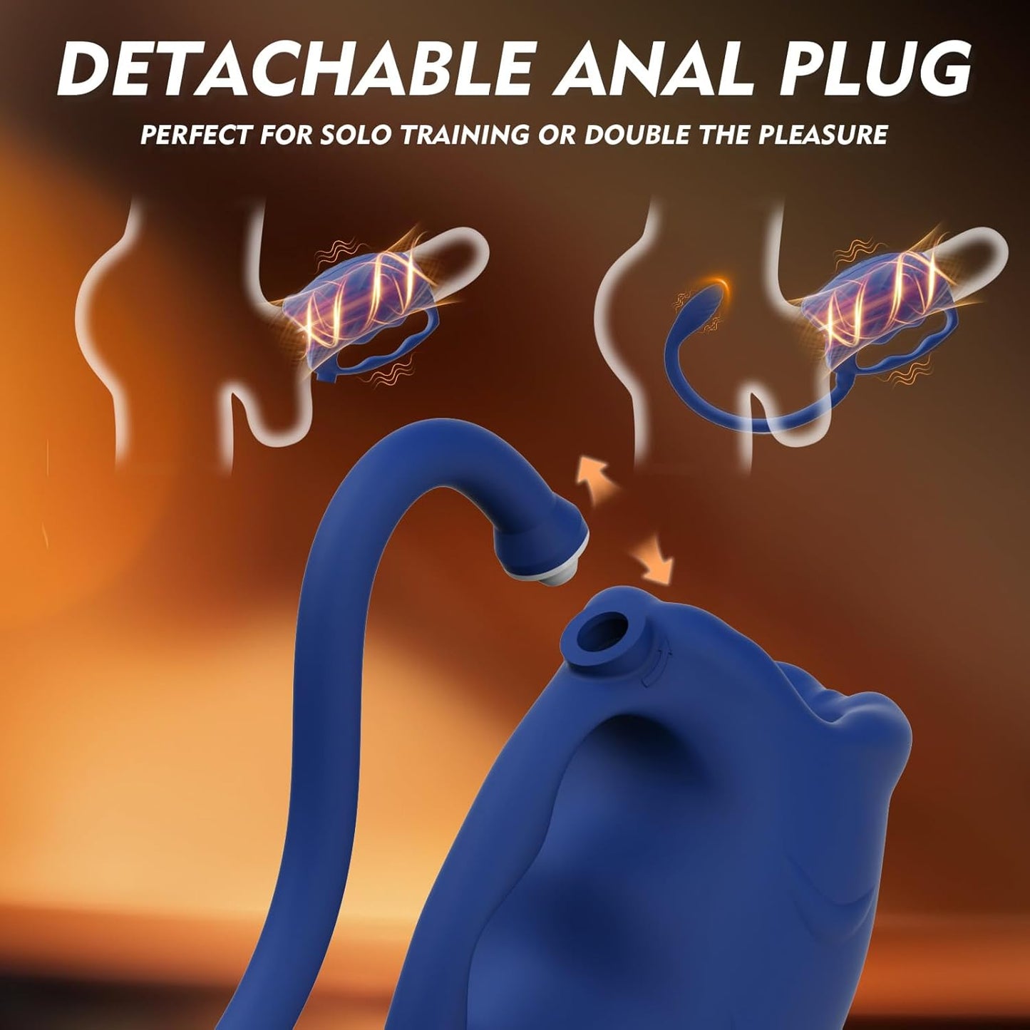 Penis Trainer Vibrator Cockring mit 10 Vibrationsmodi & Abnehmbarem Analplug