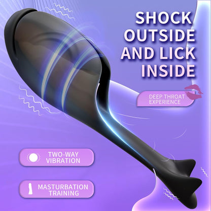 2 IN 1 Elektrische Cup Masturbator Penistrainer Massagegerät mit 10 Vibrationsmodi