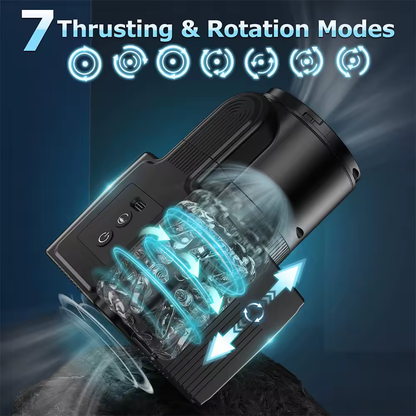 Elektrischer Masturbator Sex Machine mit 7 Teleskop Drehfunktionen & 7 Vibrationsmodi