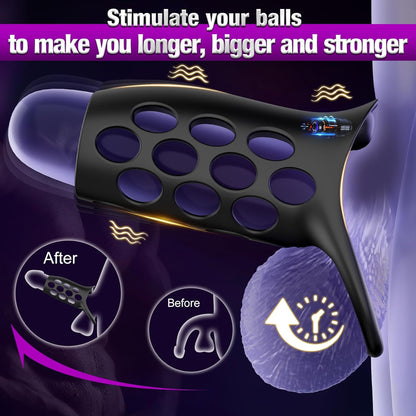 Penisring Vibrator Penisverlängerungs Stimulator mit 9 Leistungsstarken Vibrationsmodi