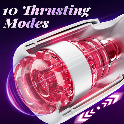 Elektrischer Masturbator Penistrainer Blowjob Stroker mit 10 Stoß und 10 Leckmodi