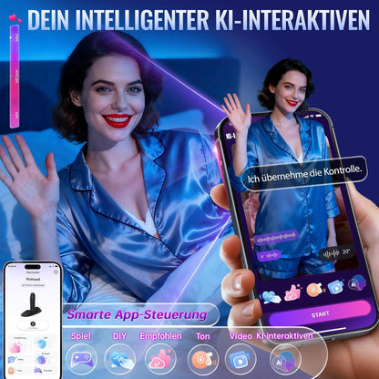 AI Sync Anal Plug Dildo & Grinder-Vibrator mit 9 Vibrations & 3 Stoßmodi